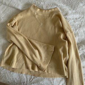 Long Sleeve Cream Waffle Top